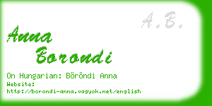 anna borondi business card