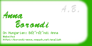 anna borondi business card